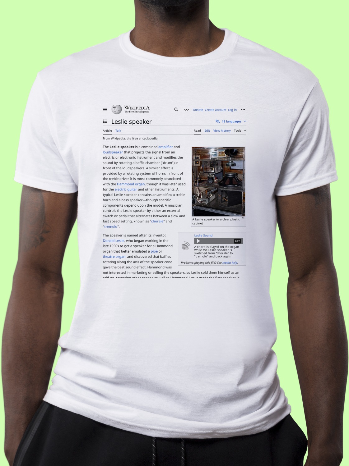 Leslie_speaker Wikipedia Shirt