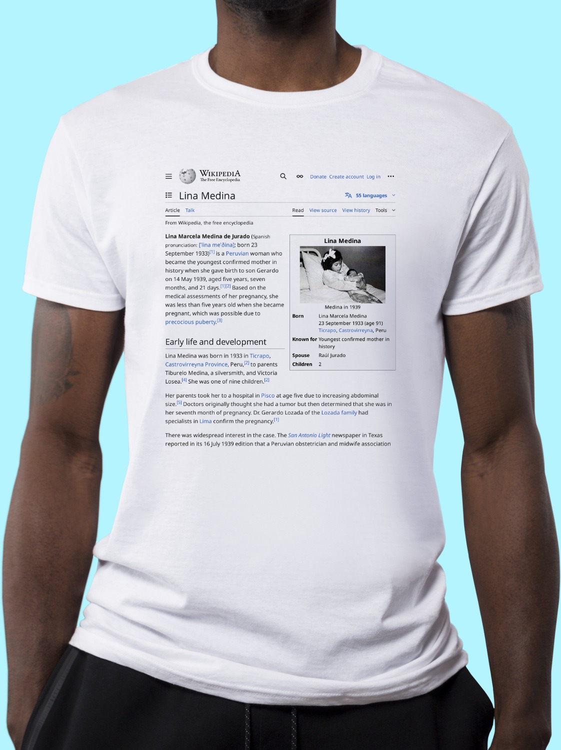 Lina_Medina Wikipedia Shirt