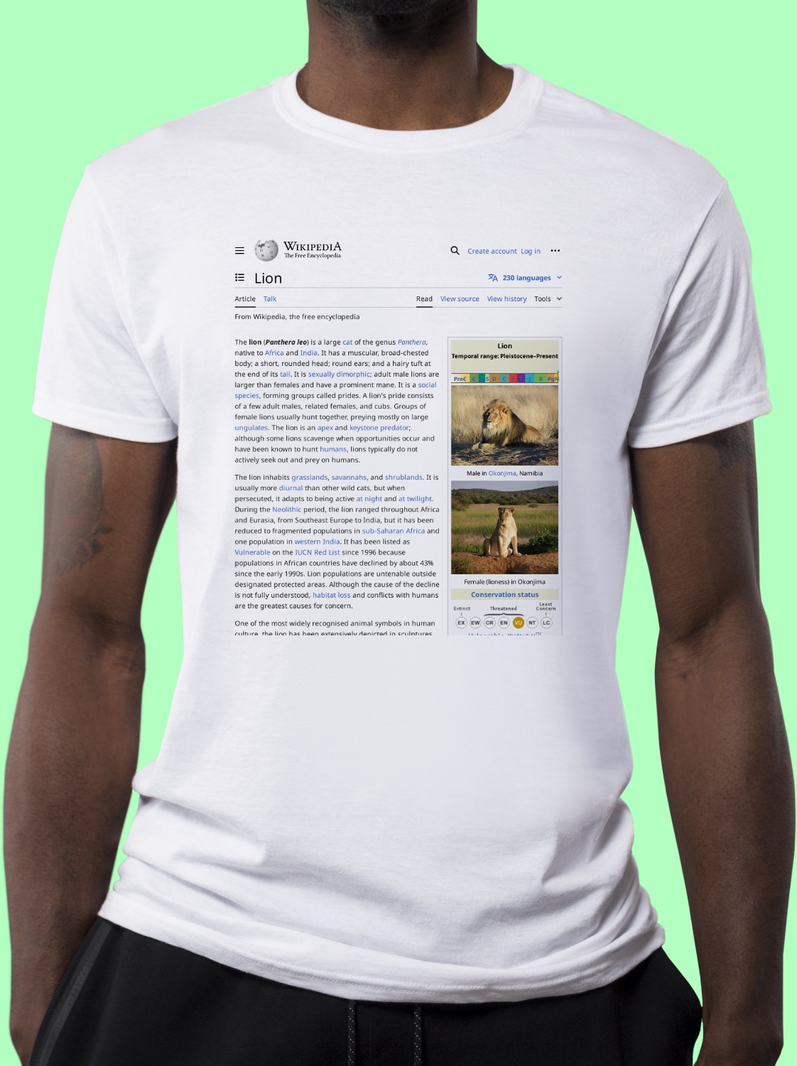 Lion Wikipedia Shirt