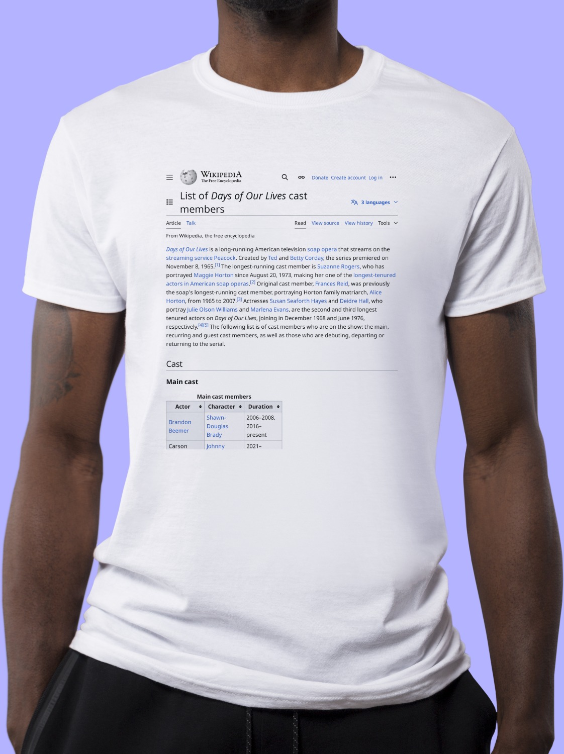 List_of_Days_of_Our_Lives_cast_members Wikipedia Shirt