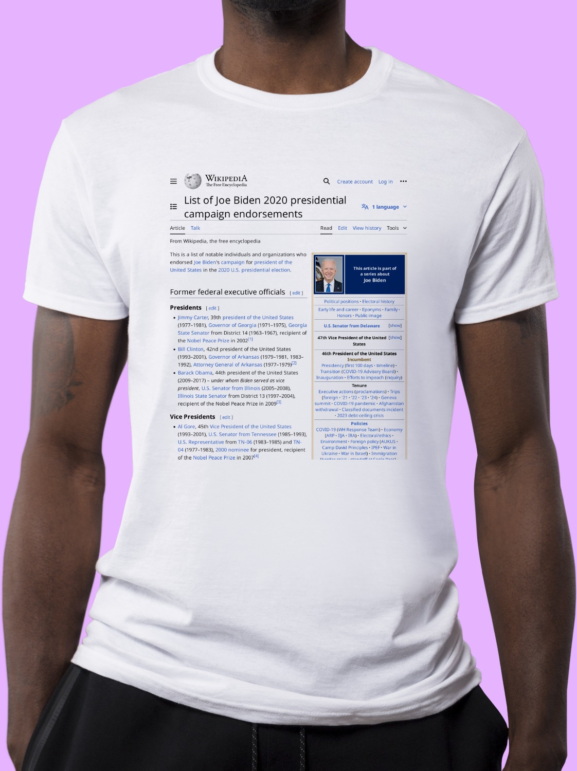 List_of_Joe_Biden_2020_presidential_campaign_endorsements Wikipedia Shirt