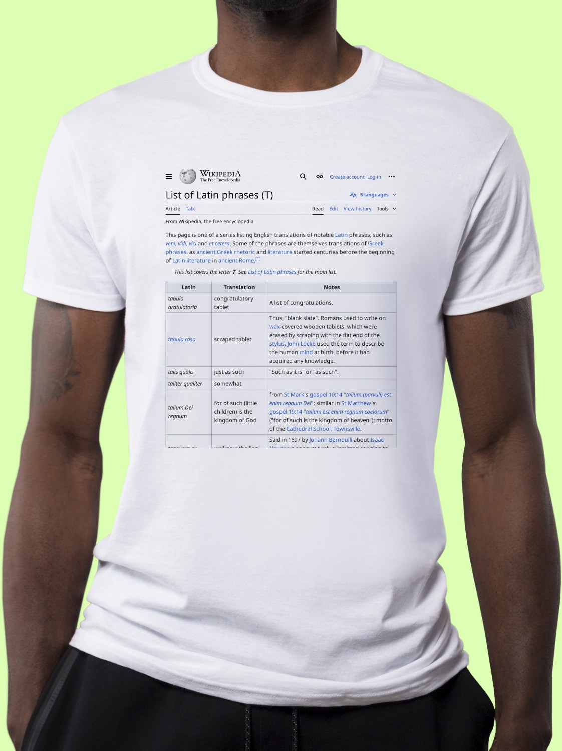 List_of_Latin_phrases_(T) Wikipedia Shirt