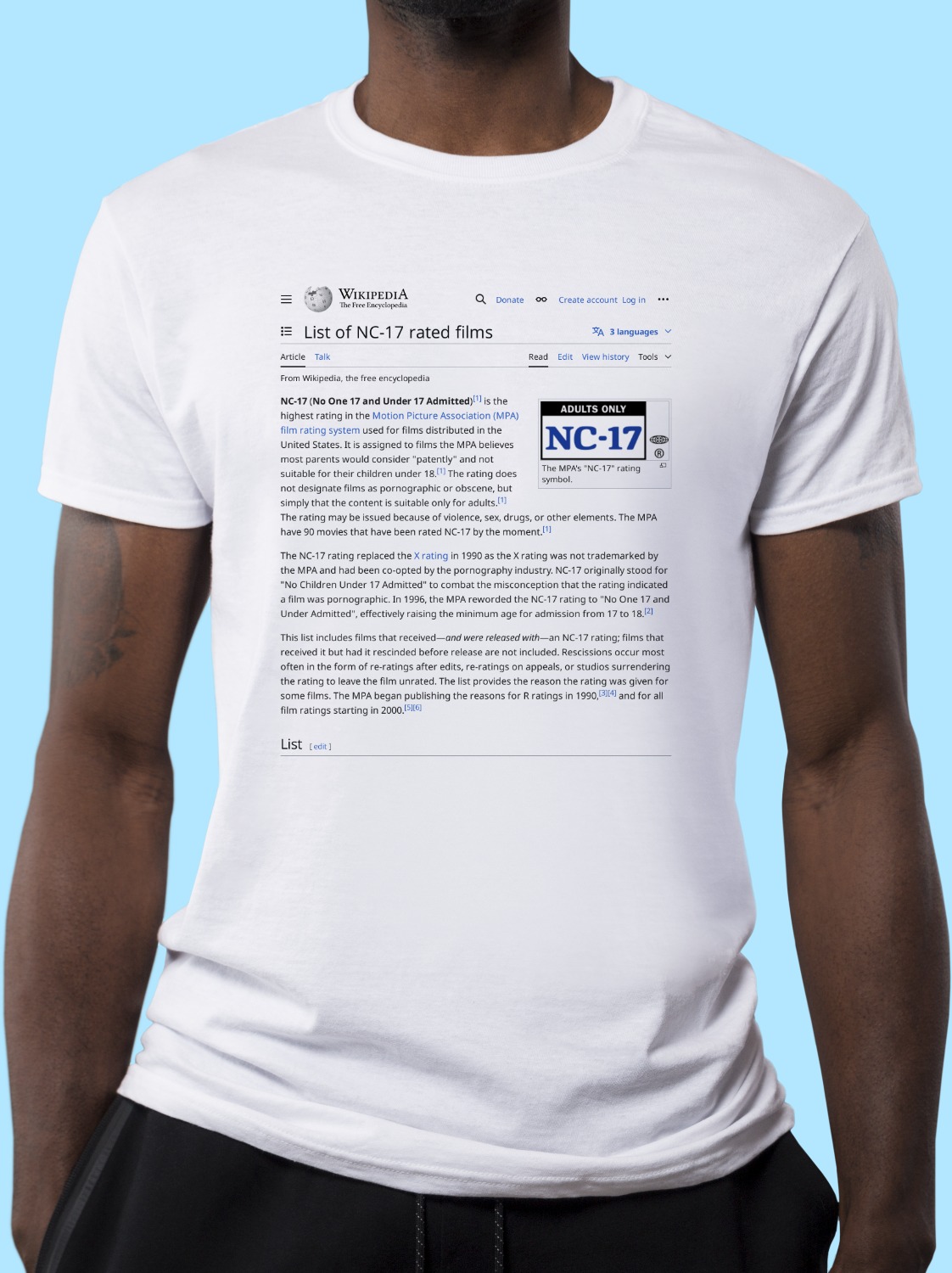 List_of_NC-17_rated_films Wikipedia Shirt