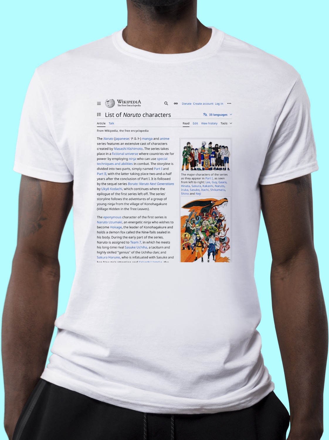 List_of_Naruto_characters Wikipedia Shirt