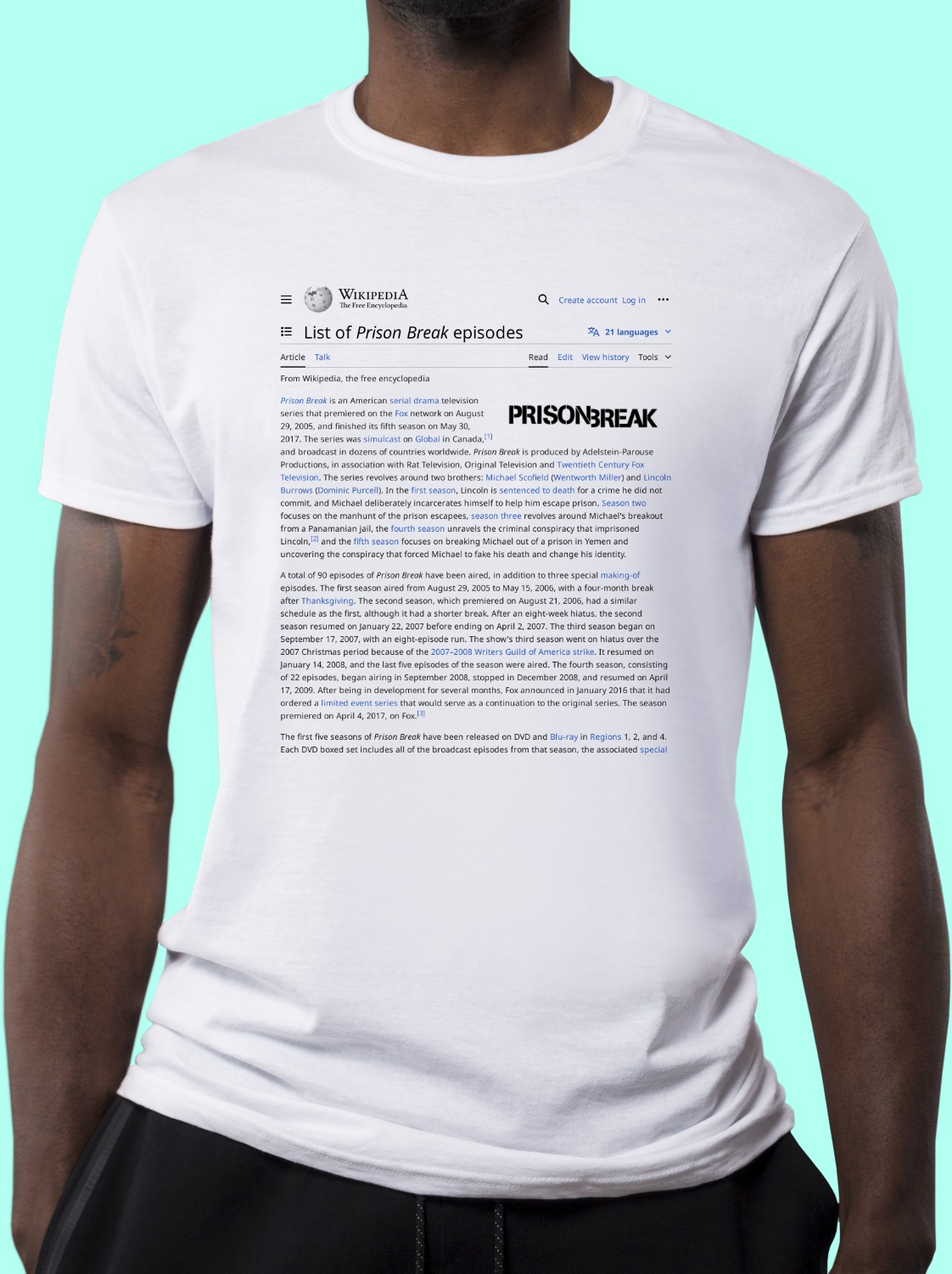 List_of_Prison_Break_episodes Wikipedia Shirt