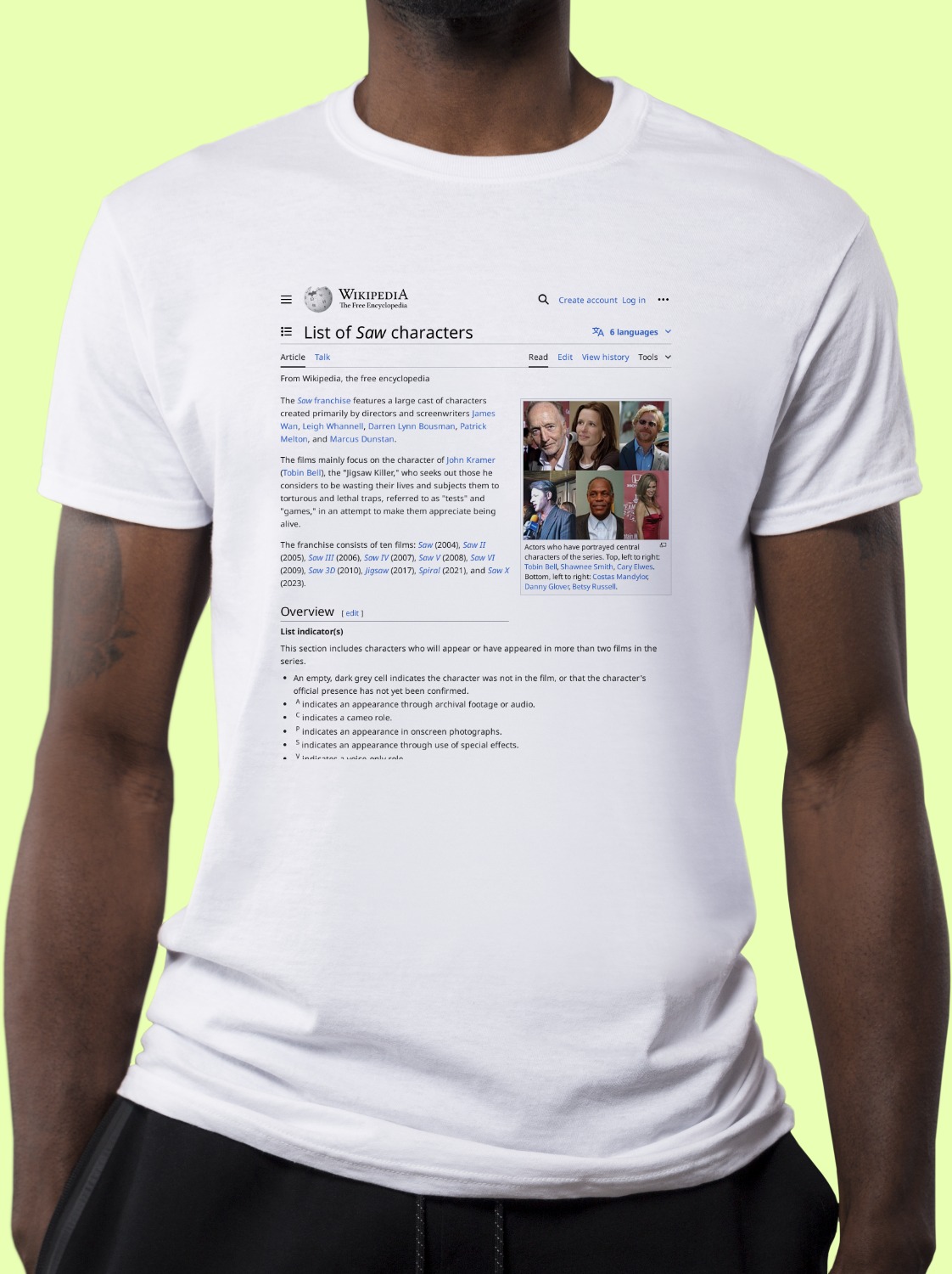 List_of_Saw_characters Wikipedia Shirt