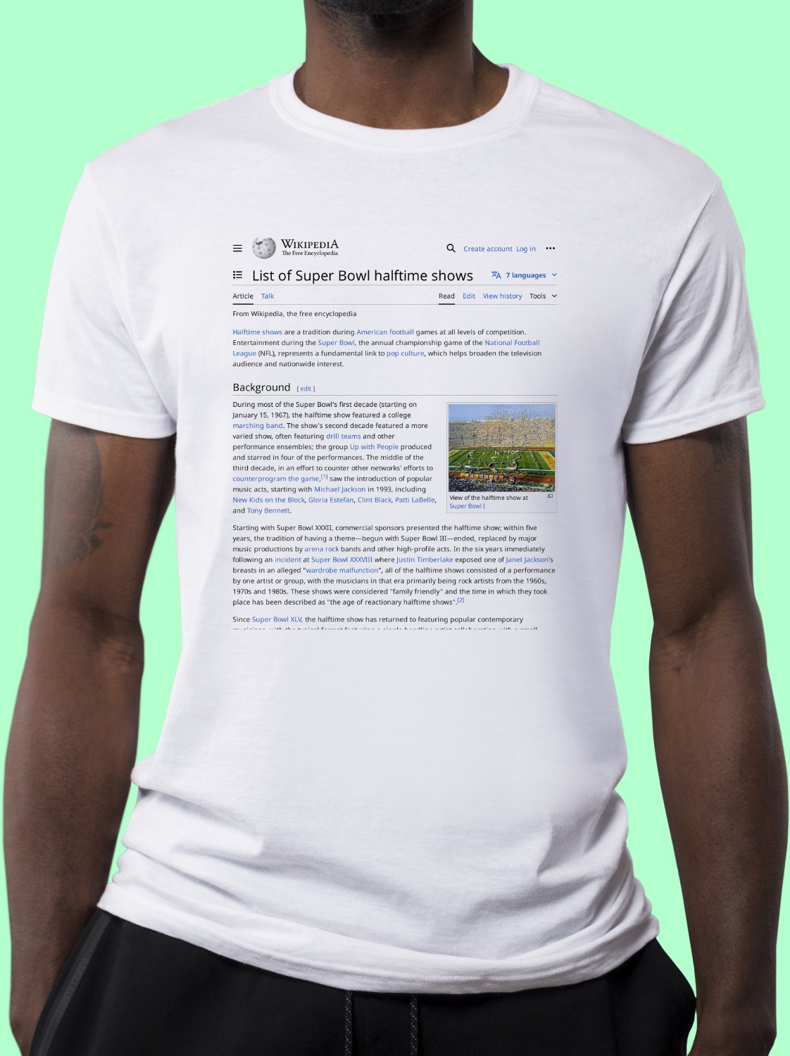 List_of_Super_Bowl_halftime_shows Wikipedia Shirt