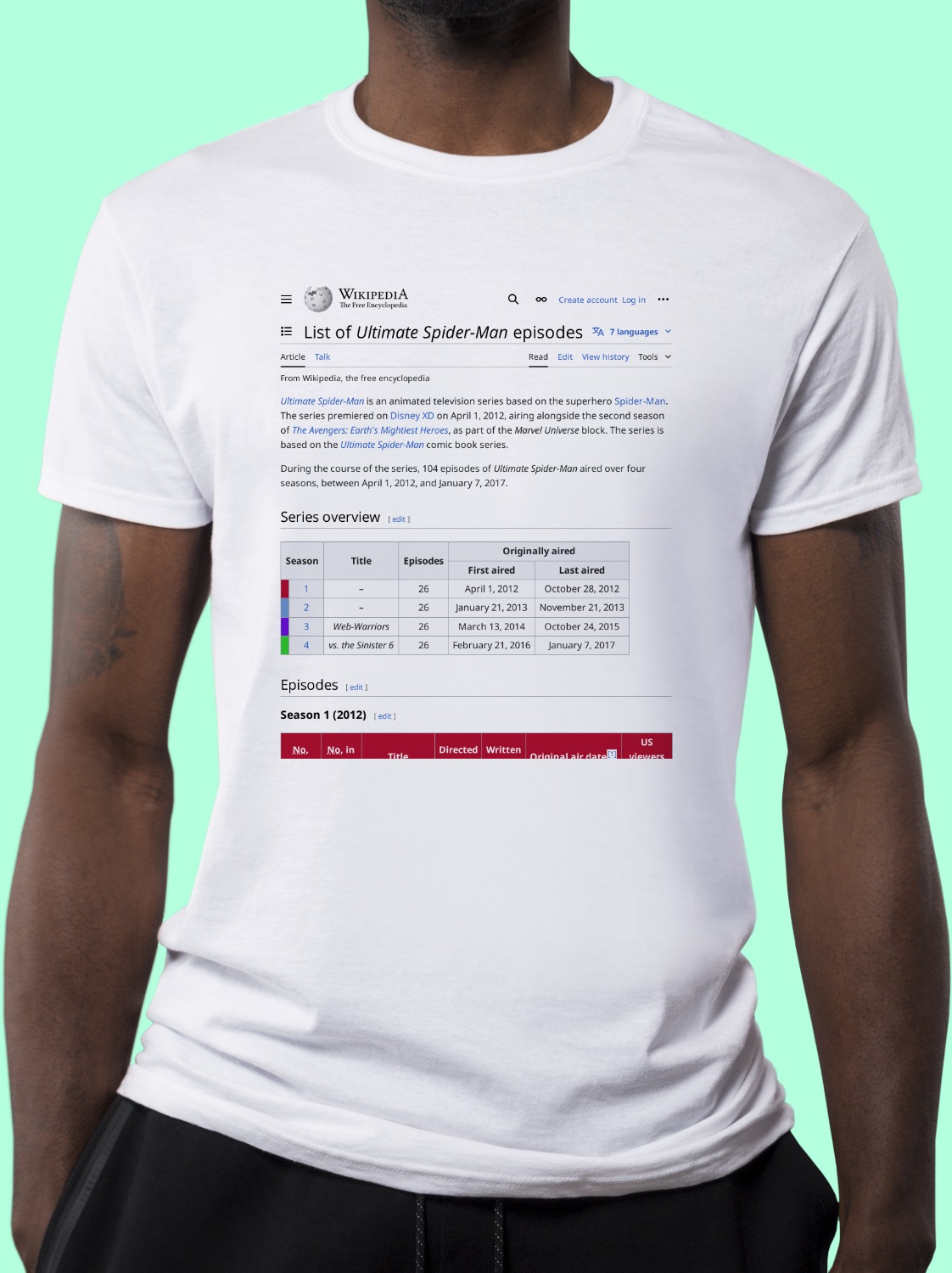 List_of_Ultimate_Spider-Man_episodes Wikipedia Shirt