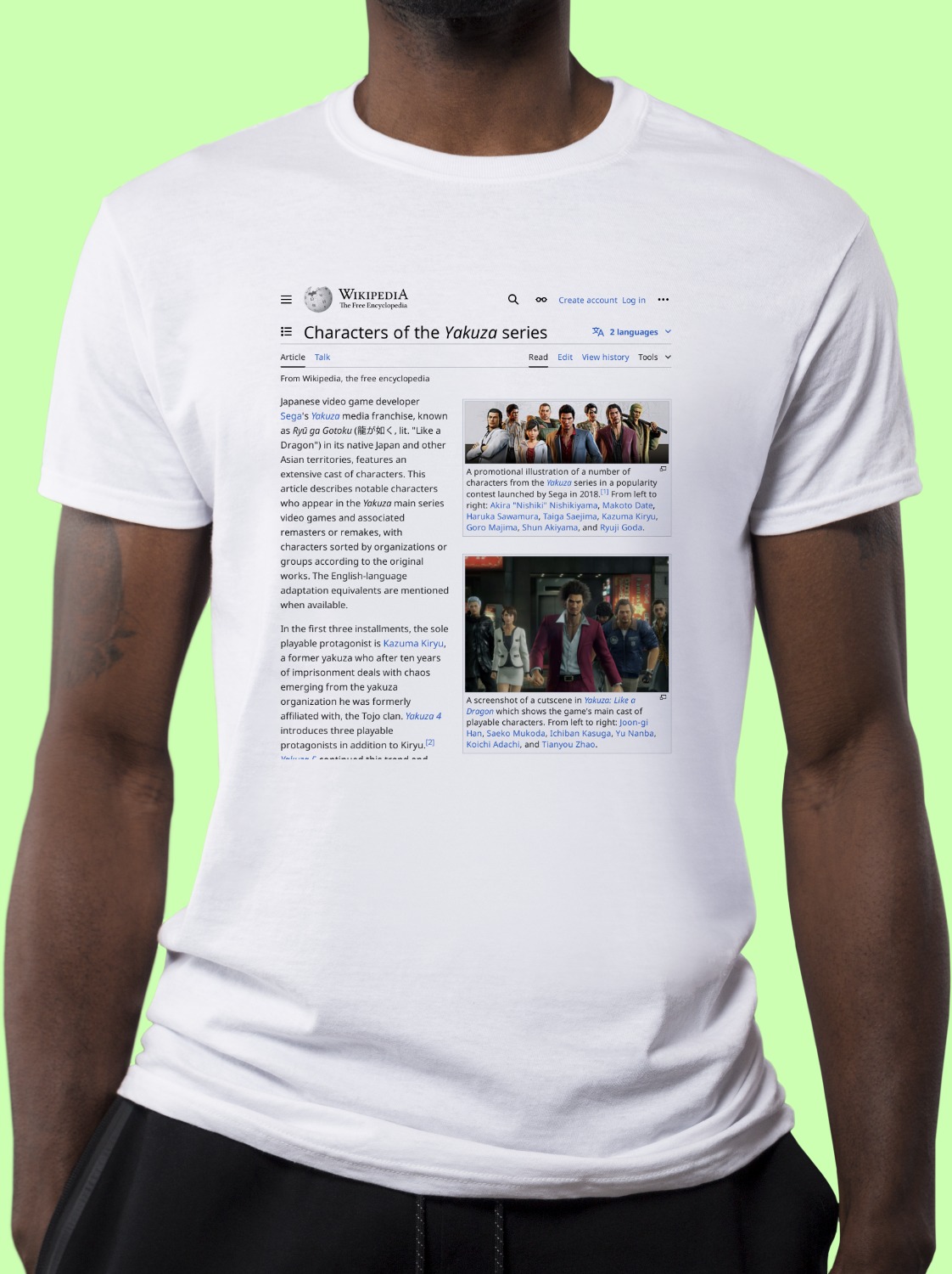 List_of_Yakuza_characters Wikipedia Shirt