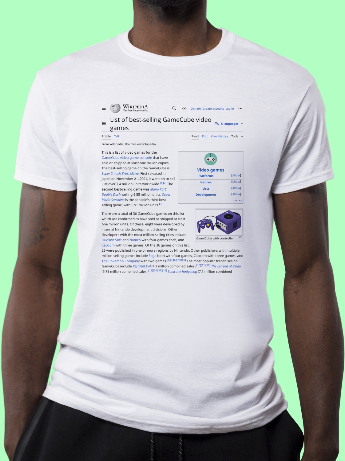 List_of_best-selling_GameCube_video_games Wikipedia Shirt