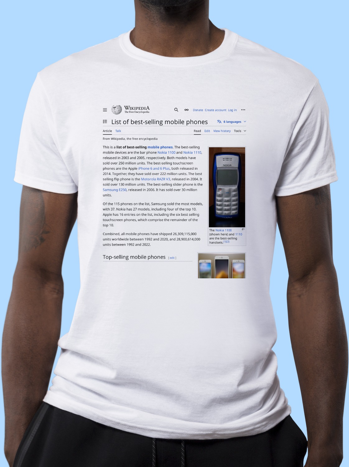 List_of_best-selling_mobile_phones Wikipedia Shirt