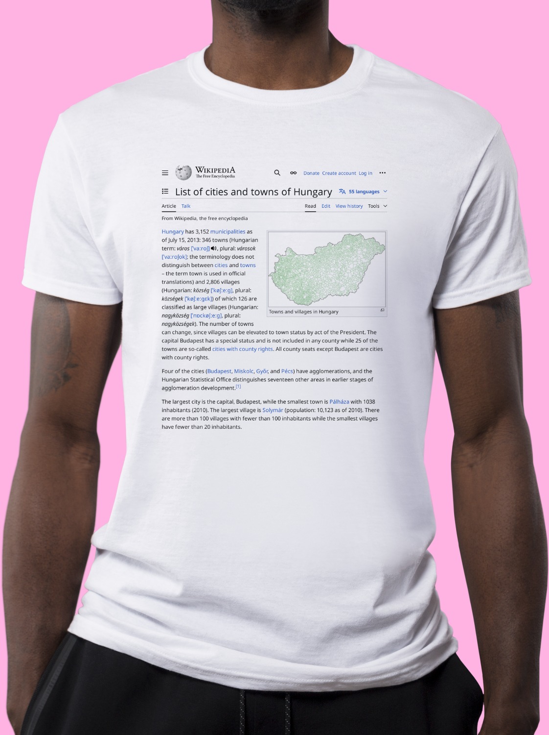 List_of_cities_and_towns_of_Hungary Wikipedia Shirt