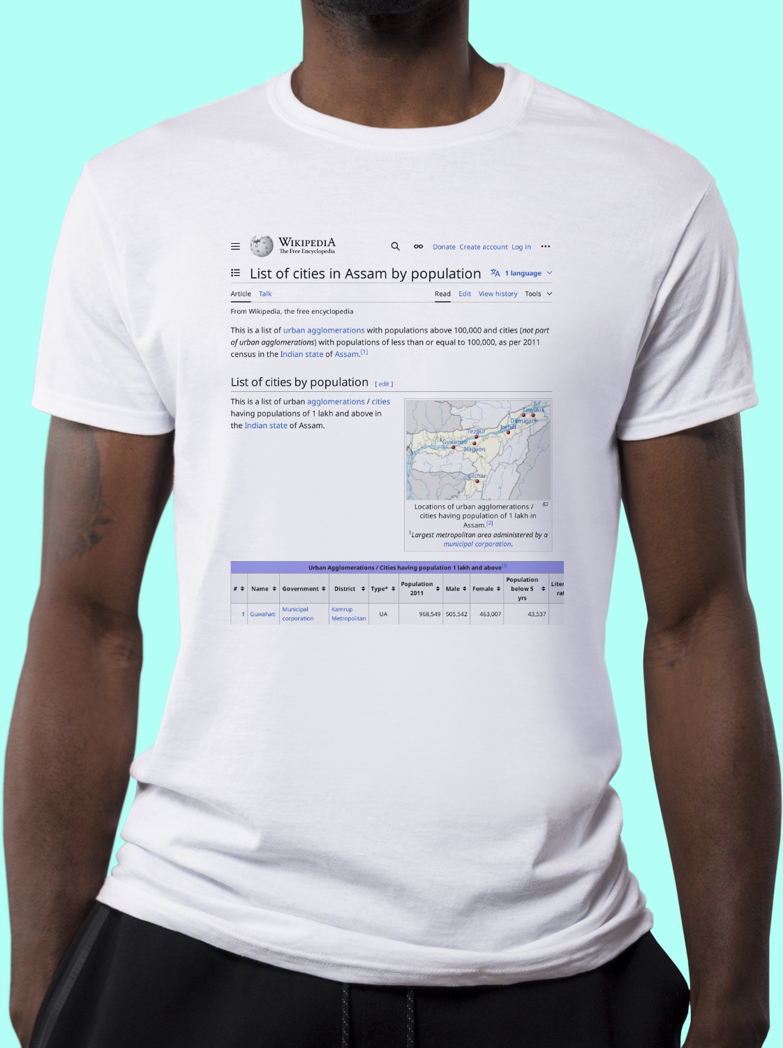 List_of_cities_in_Assam_by_population Wikipedia Shirt