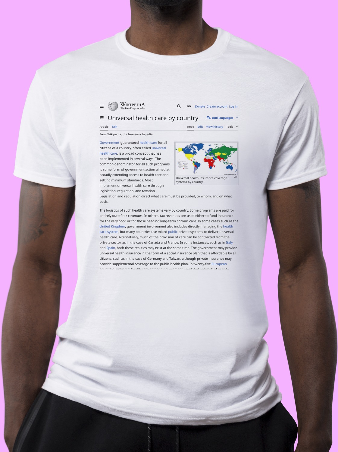 List_of_countries_with_universal_health_care Wikipedia Shirt