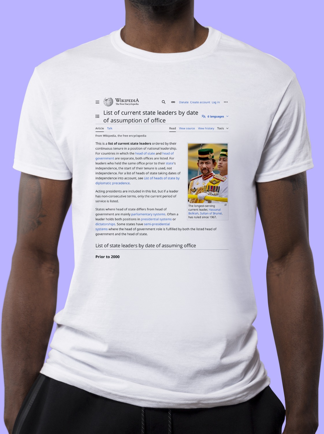 List_of_current_state_leaders_by_date_of_assumption_of_office Wikipedia Shirt