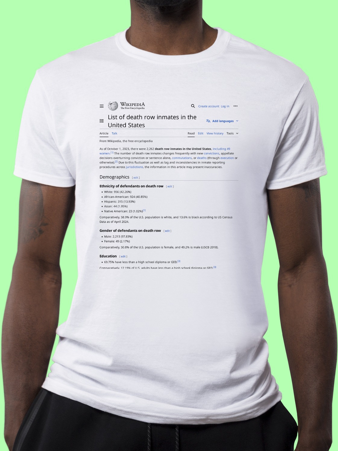List_of_death_row_inmates_in_the_United_States Wikipedia Shirt
