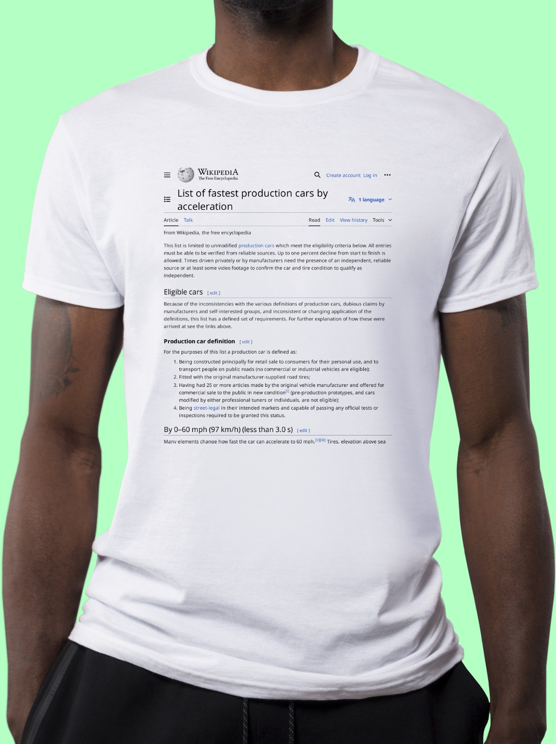 List_of_fastest_production_cars_by_acceleration Wikipedia Shirt