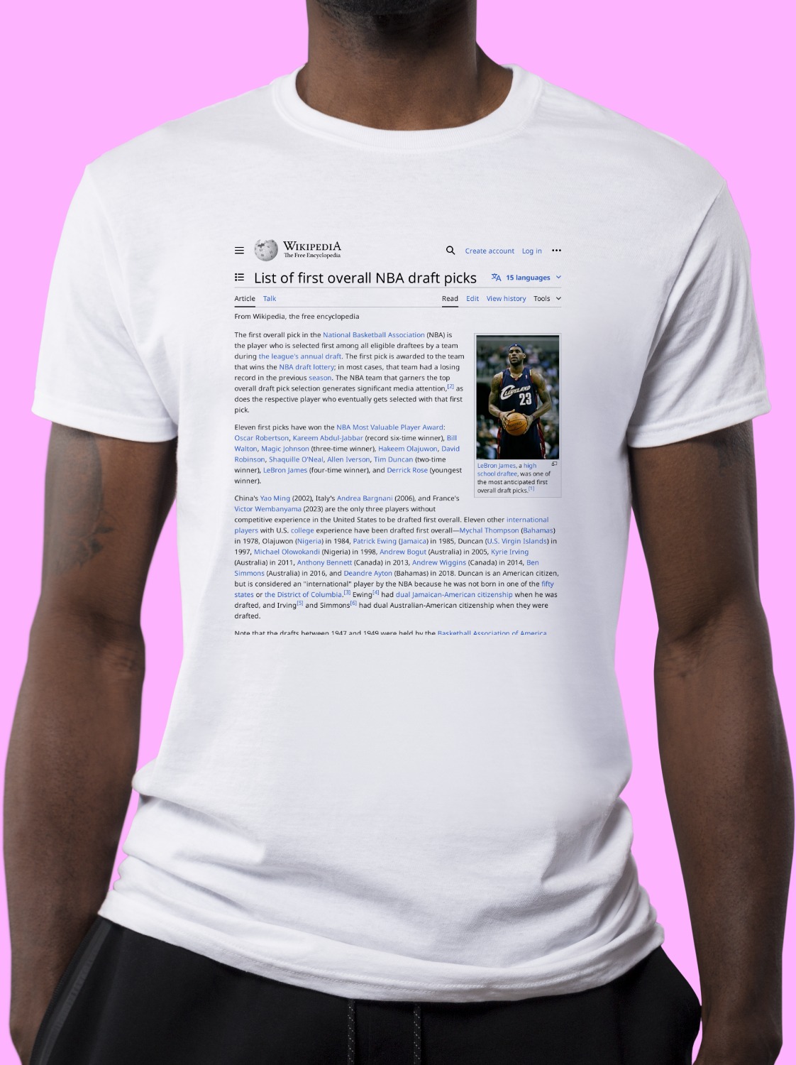 List_of_first_overall_NBA_draft_picks Wikipedia Shirt