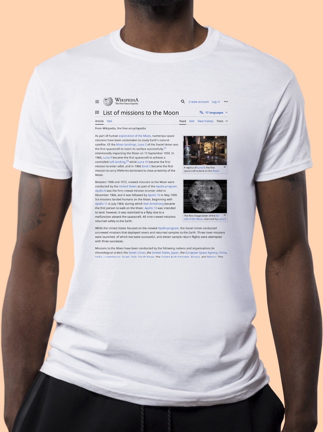 List_of_missions_to_the_Moon Wikipedia Shirt