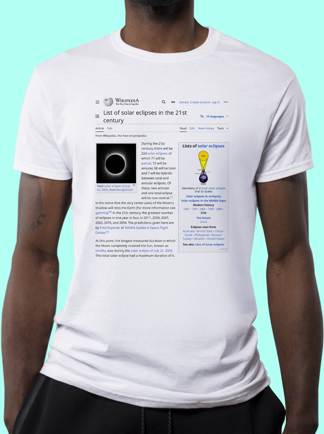 List_of_solar_eclipses_in_the_21st_century Wikipedia Shirt