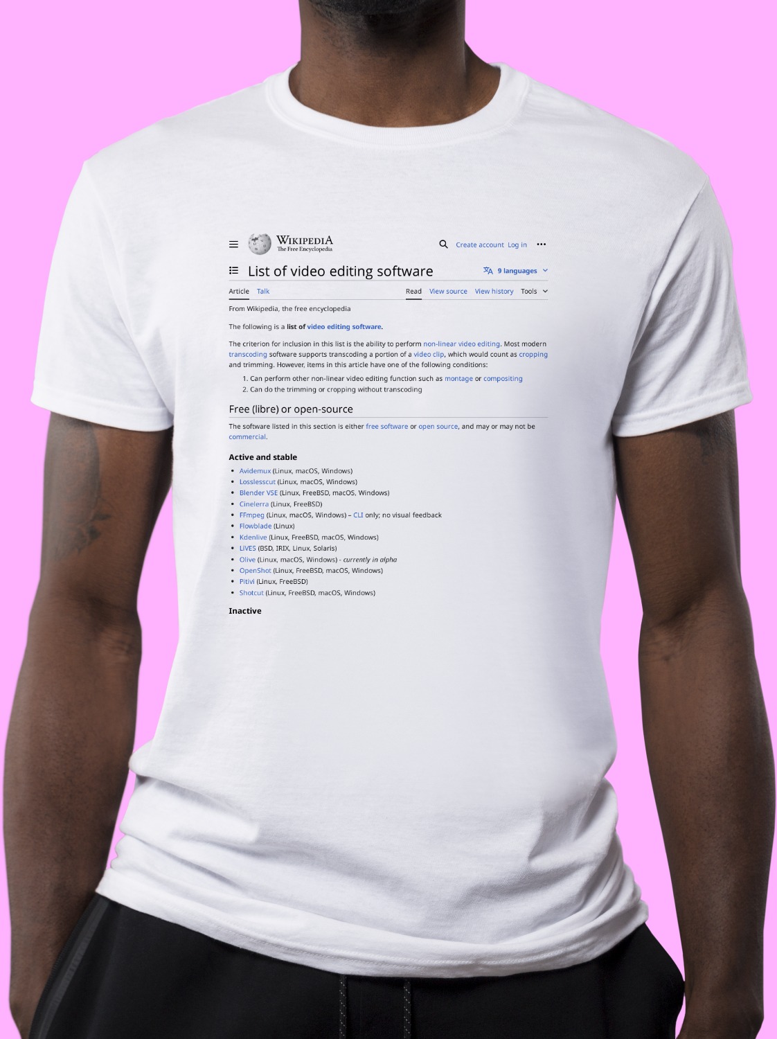 List_of_video_editing_software Wikipedia Shirt