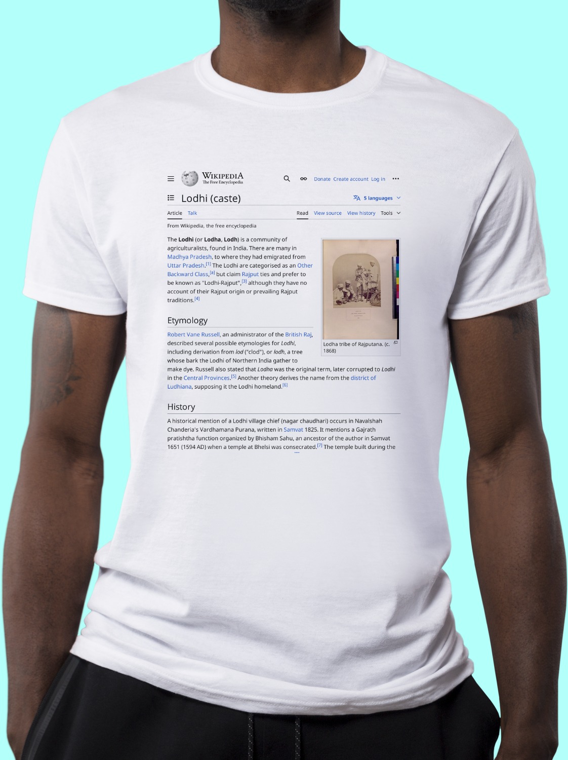 Lodhi_(caste) Wikipedia Shirt