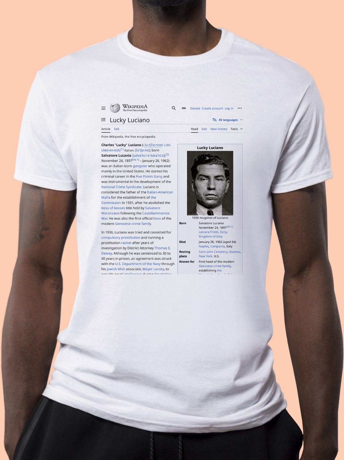 Lucky_Luciano Wikipedia Shirt