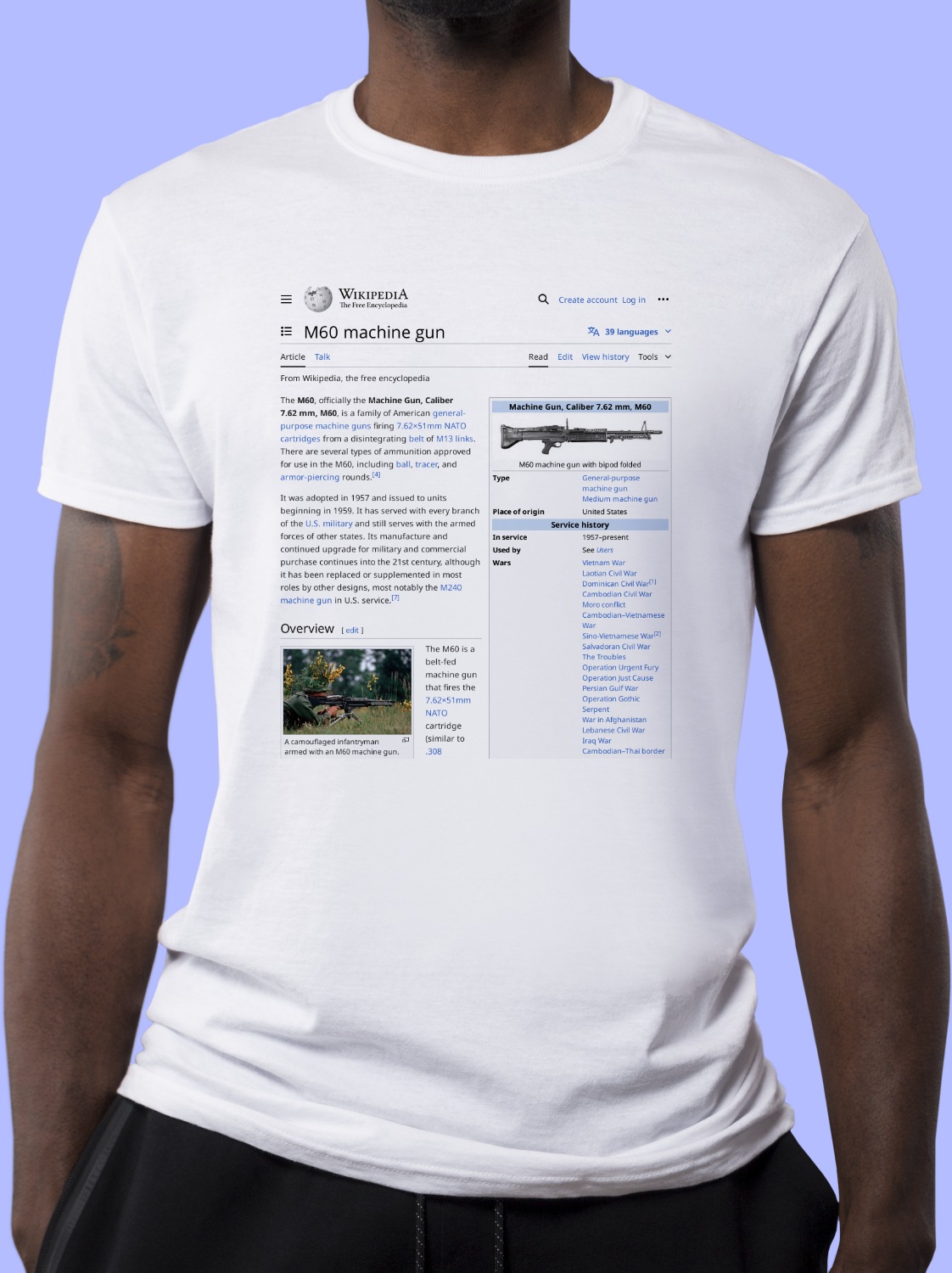 M60_machine_gun Wikipedia Shirt