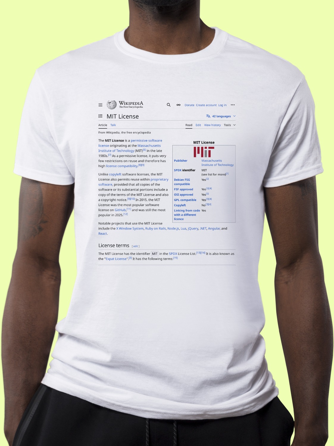 MIT_License Wikipedia Shirt