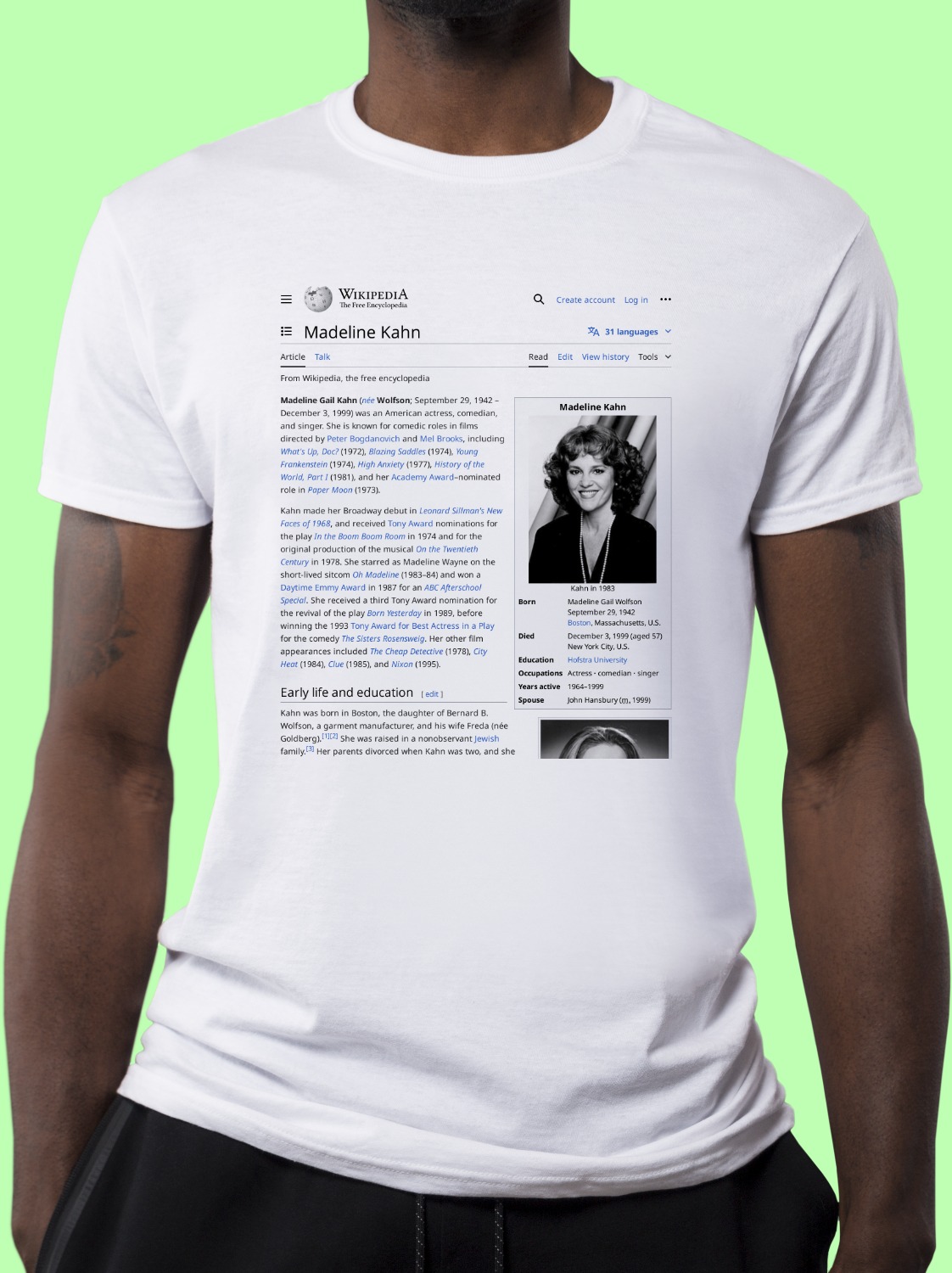 Madeline_Kahn Wikipedia Shirt