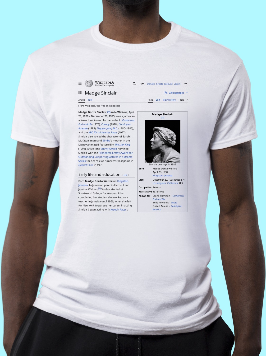 Madge_Sinclair Wikipedia Shirt