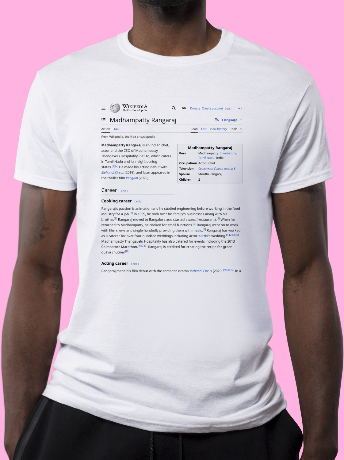 Madhampatty_Rangaraj Wikipedia Shirt