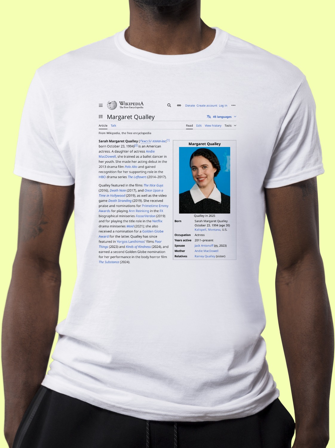 Margaret_Qualley Wikipedia Shirt