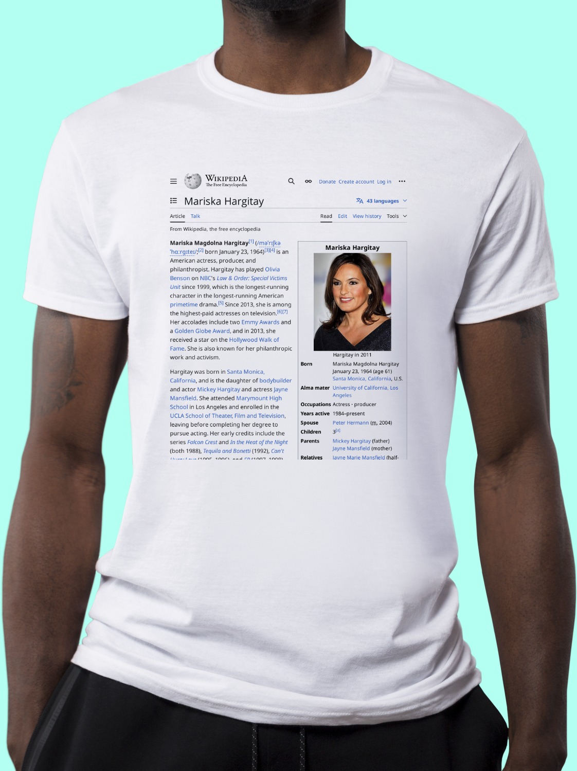 Mariska_Hargitay Wikipedia Shirt