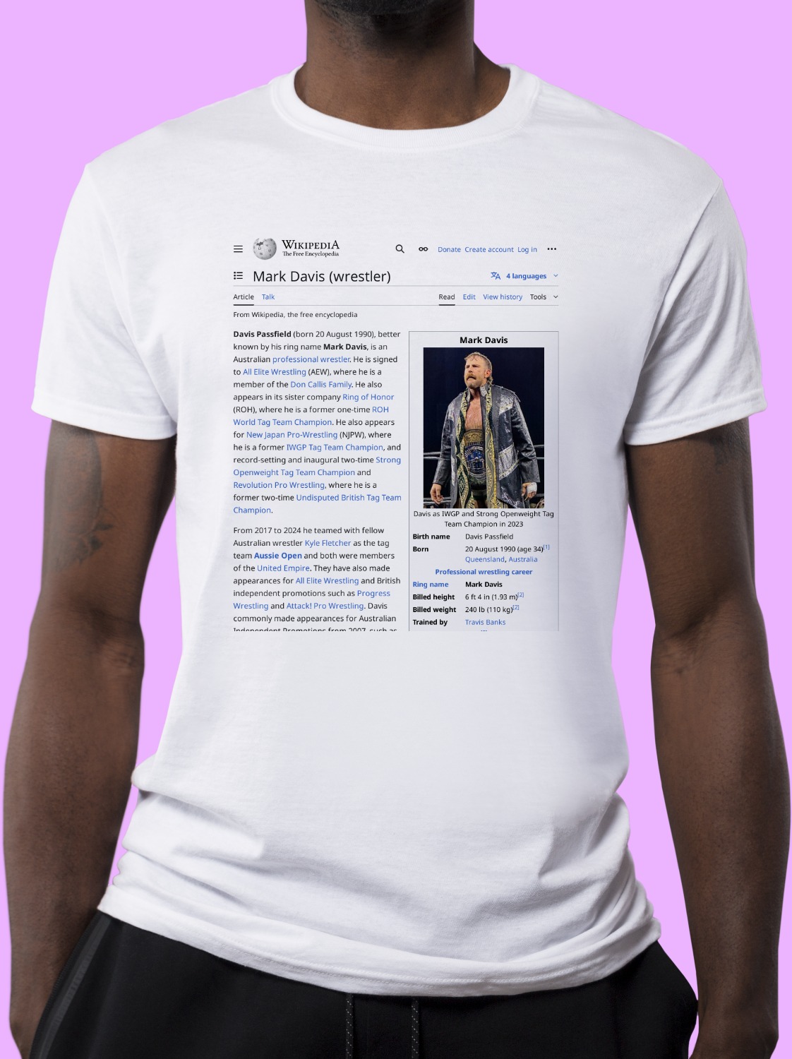 Mark_Davis_(wrestler) Wikipedia Shirt