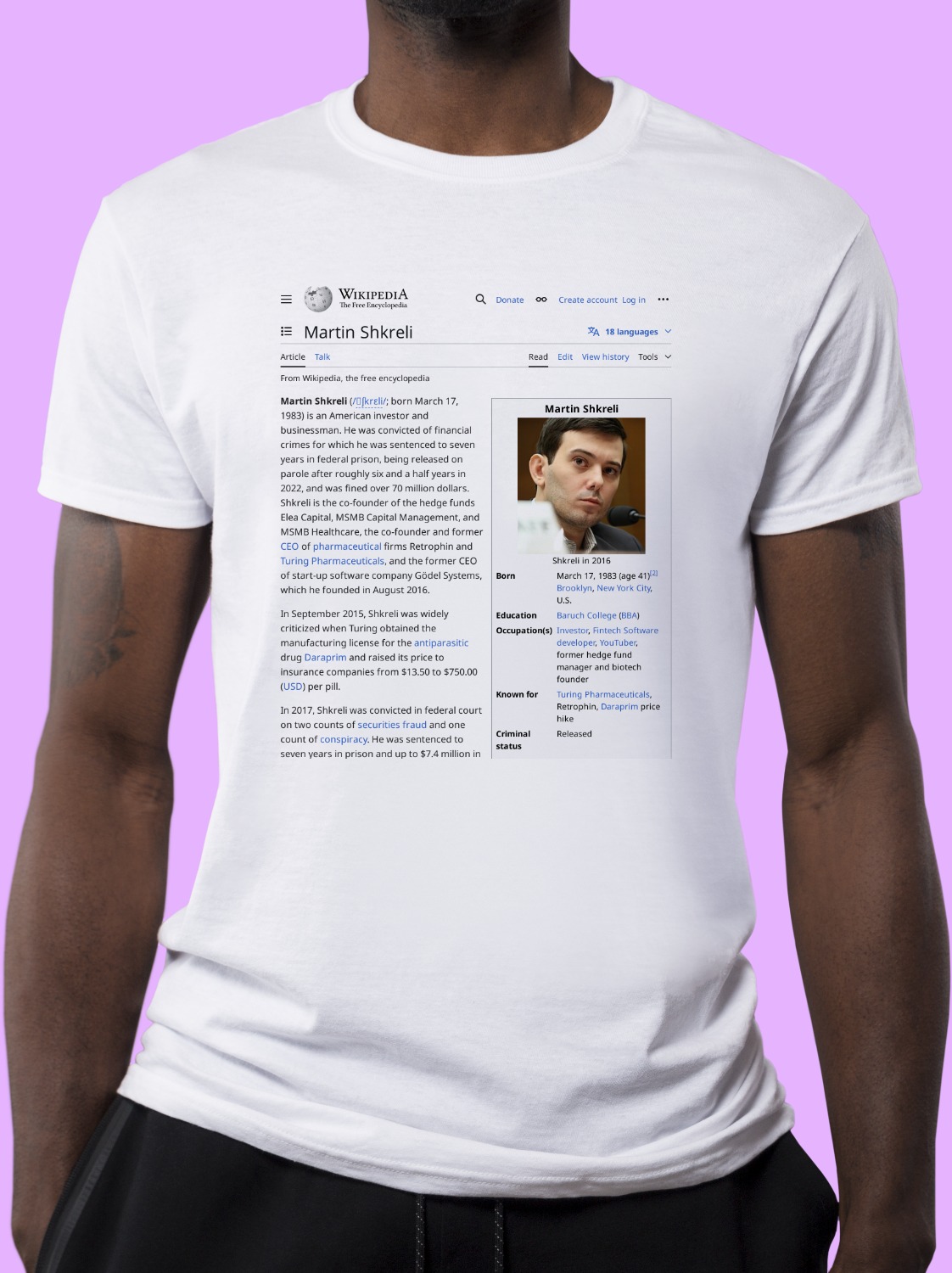 Martin_Shkreli Wikipedia Shirt