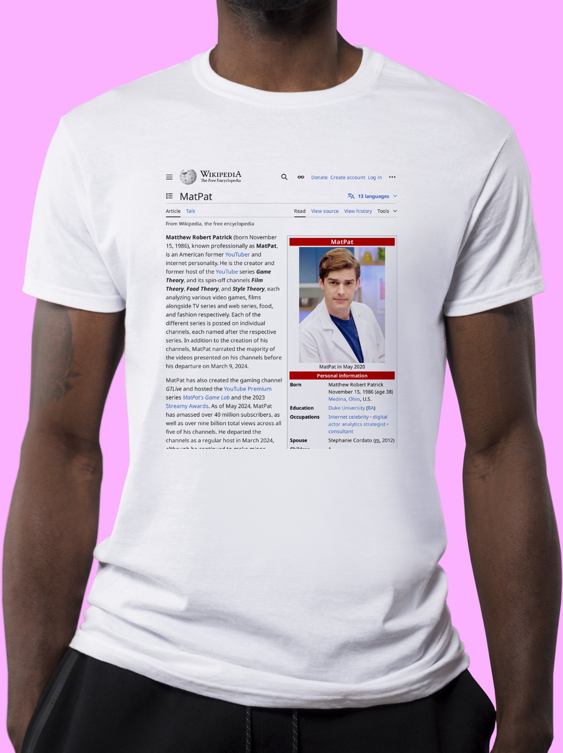 MatPat Wikipedia Shirt