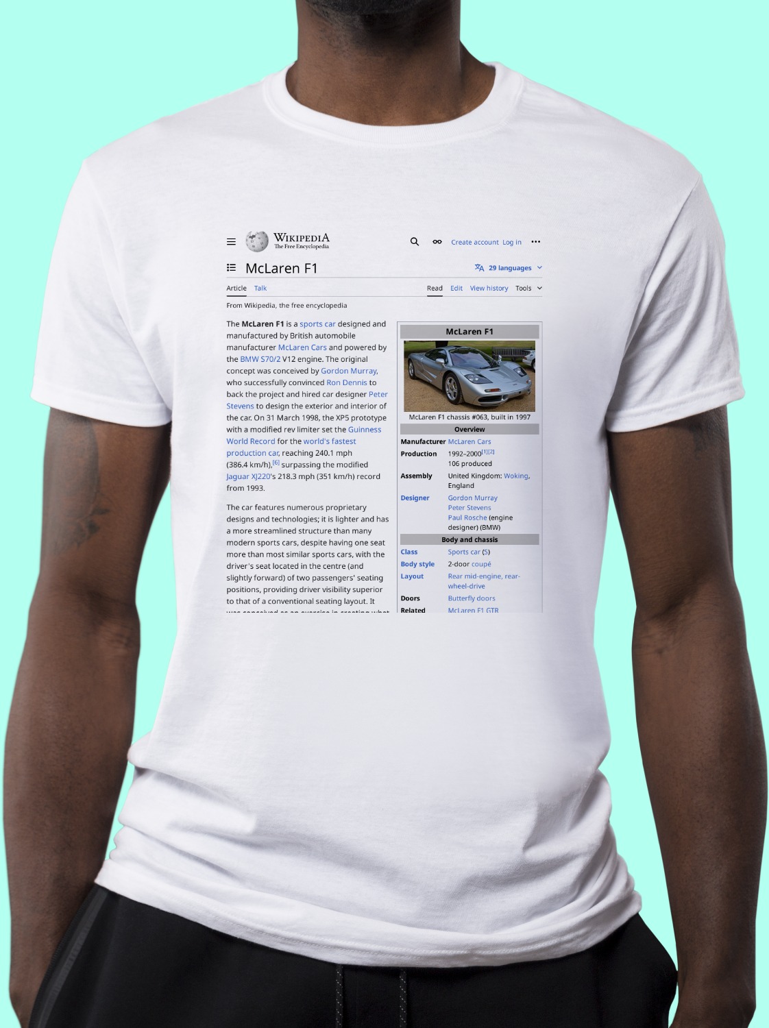 McLaren_F1 Wikipedia Shirt