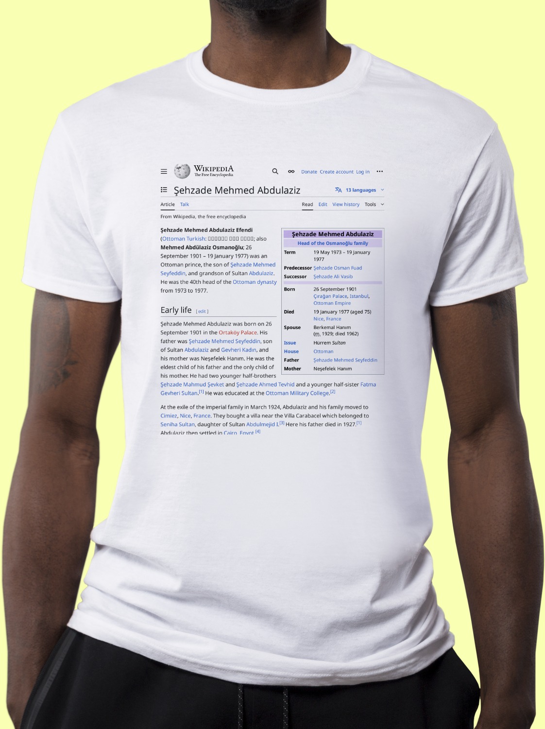 Mehmed_Abdulaziz Wikipedia Shirt
