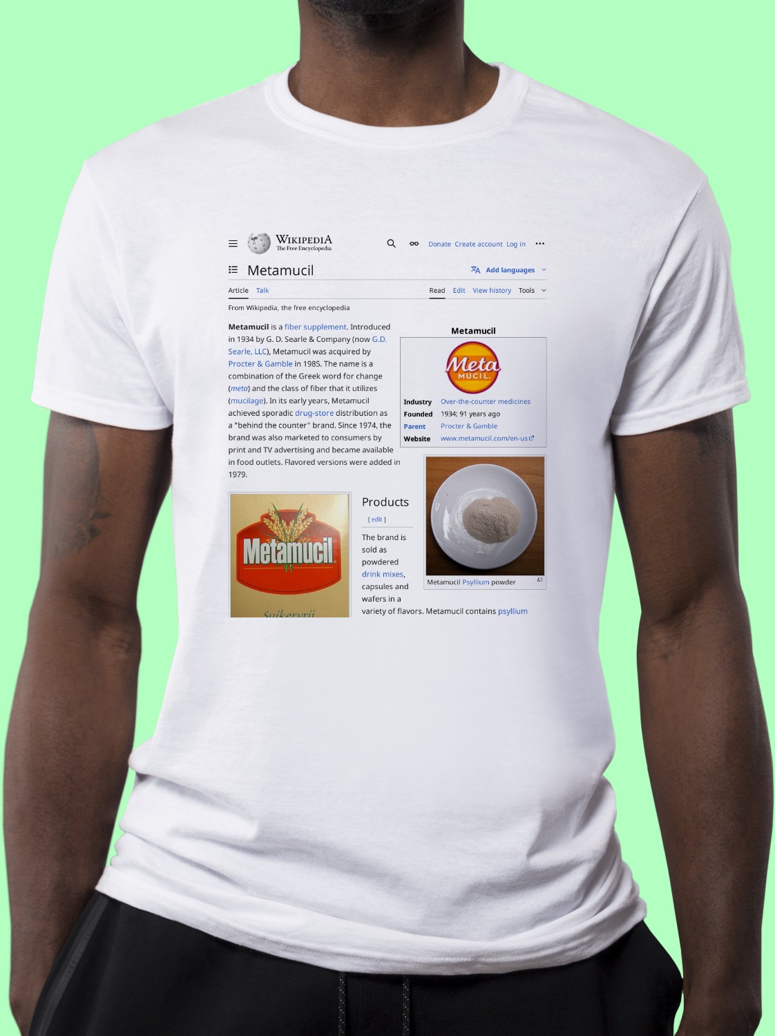 Metamucil Wikipedia Shirt