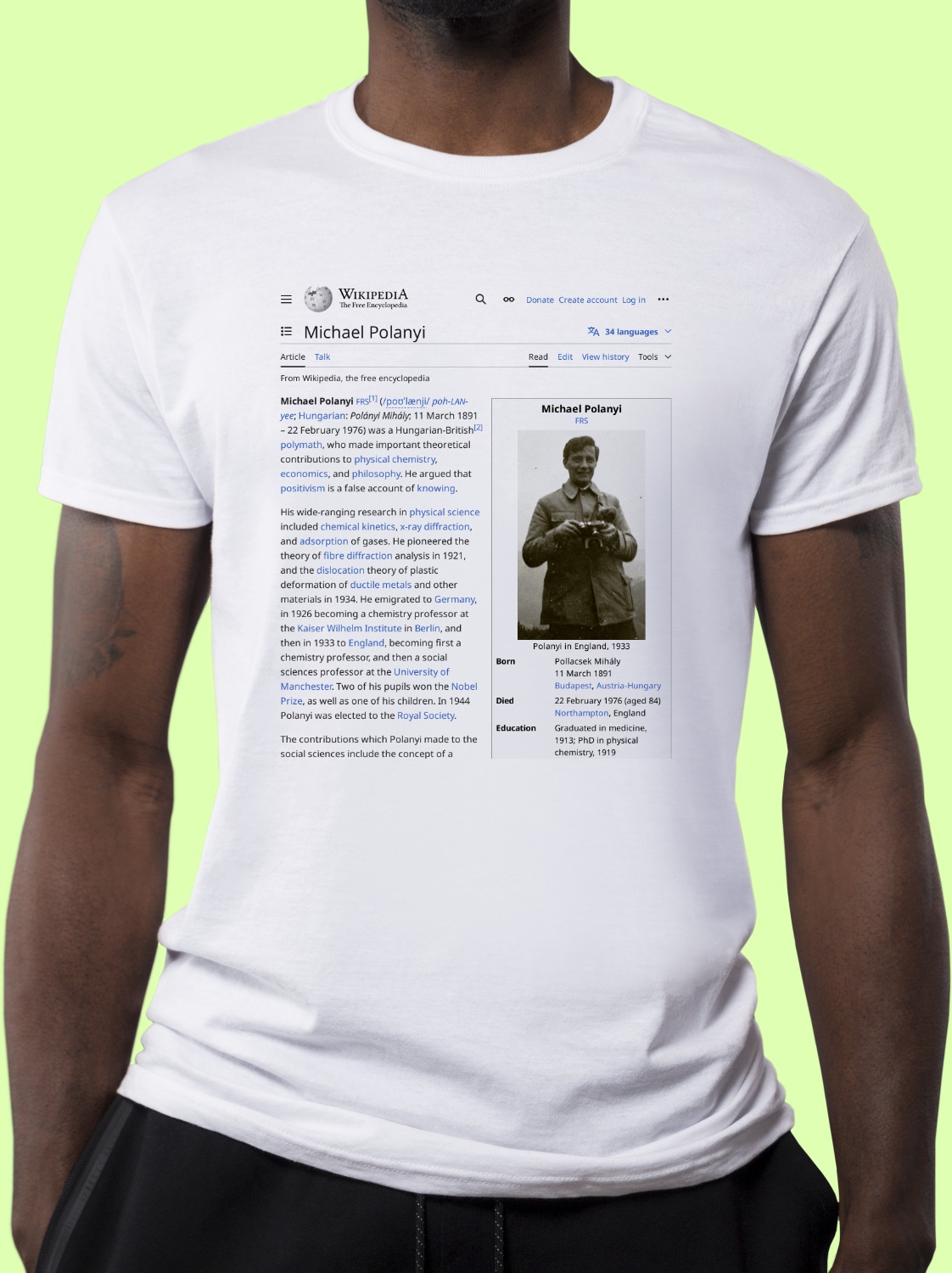 Michael_Polanyi Wikipedia Shirt