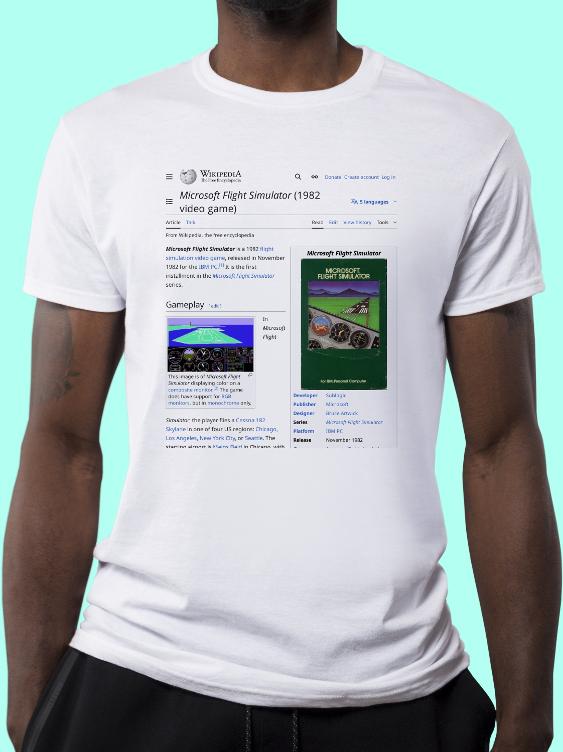 Microsoft_Flight_Simulator_1.0 Wikipedia Shirt