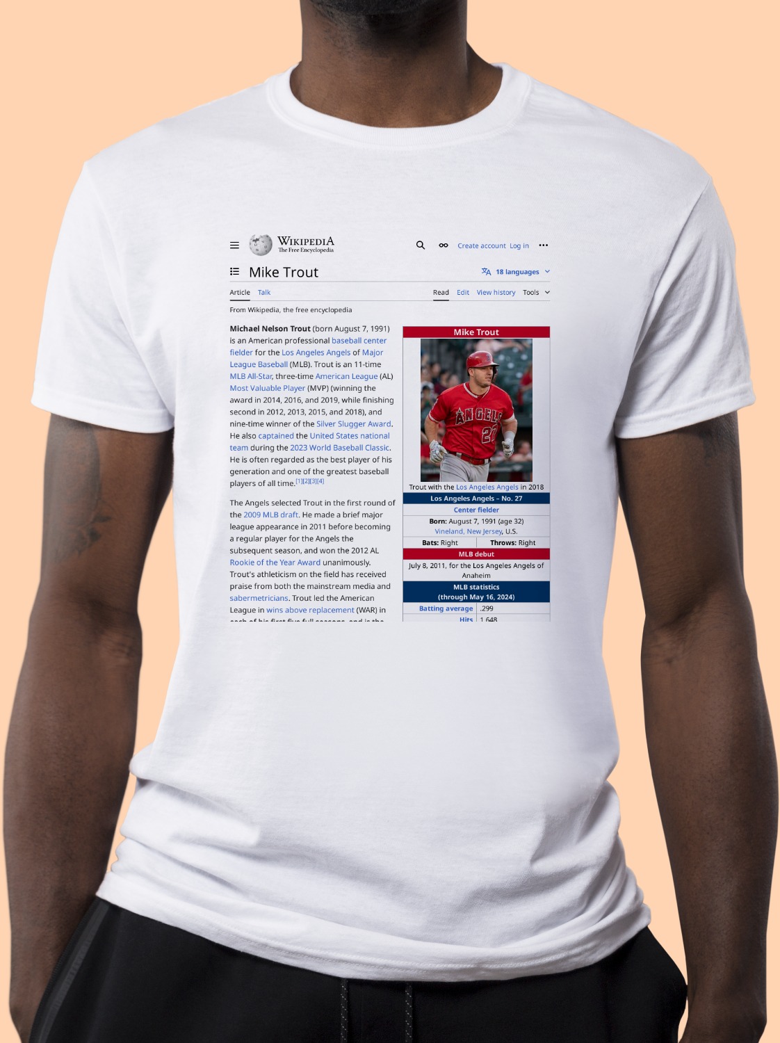 Mike_Trout Wikipedia Shirt