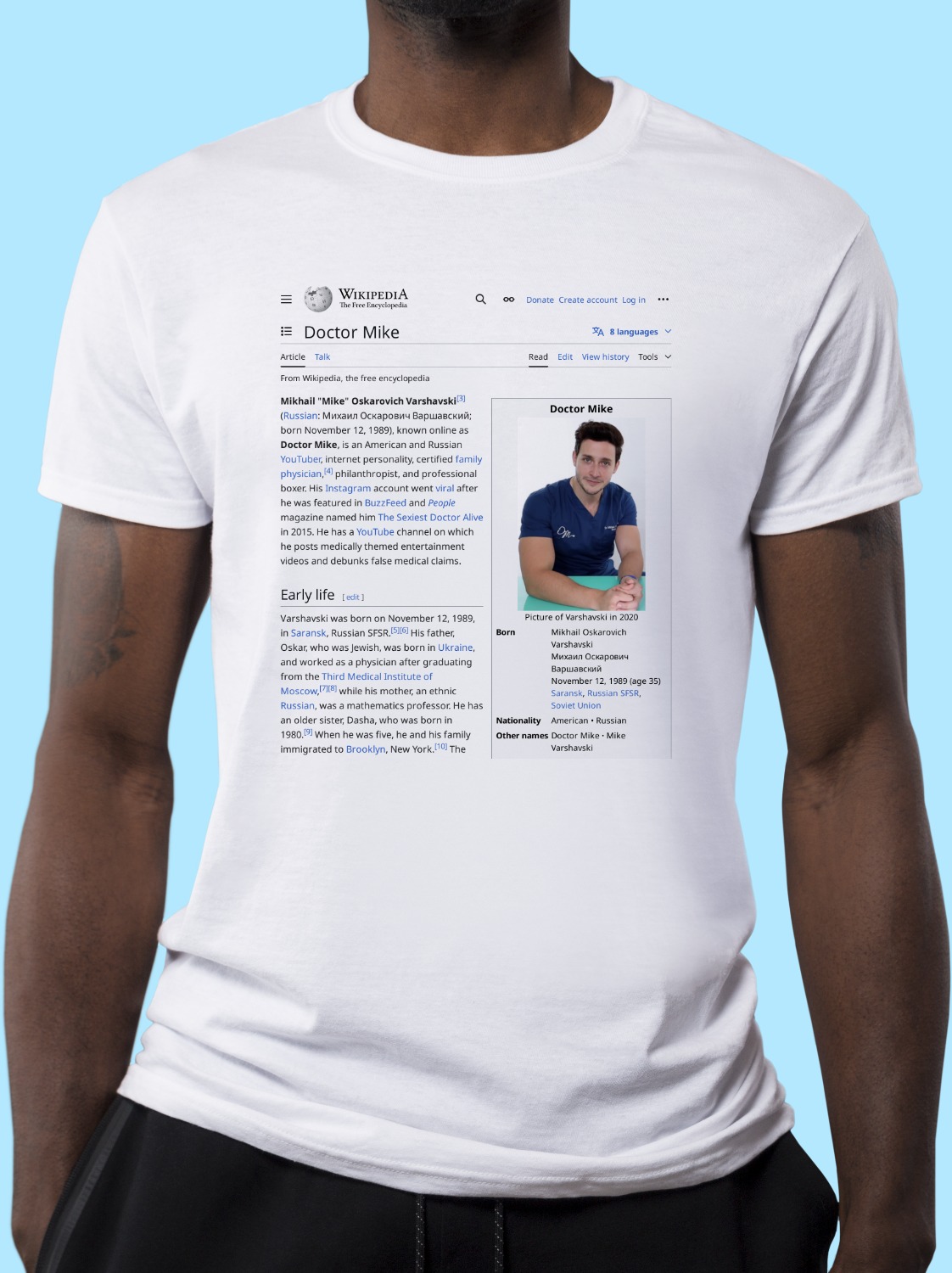 Mikhail_Varshavski Wikipedia Shirt