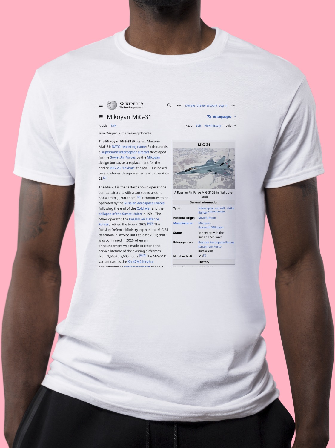 Mikoyan_MiG-31 Wikipedia Shirt