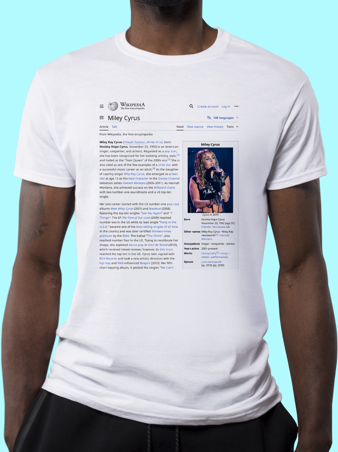 Miley_Cyrus Wikipedia Shirt
