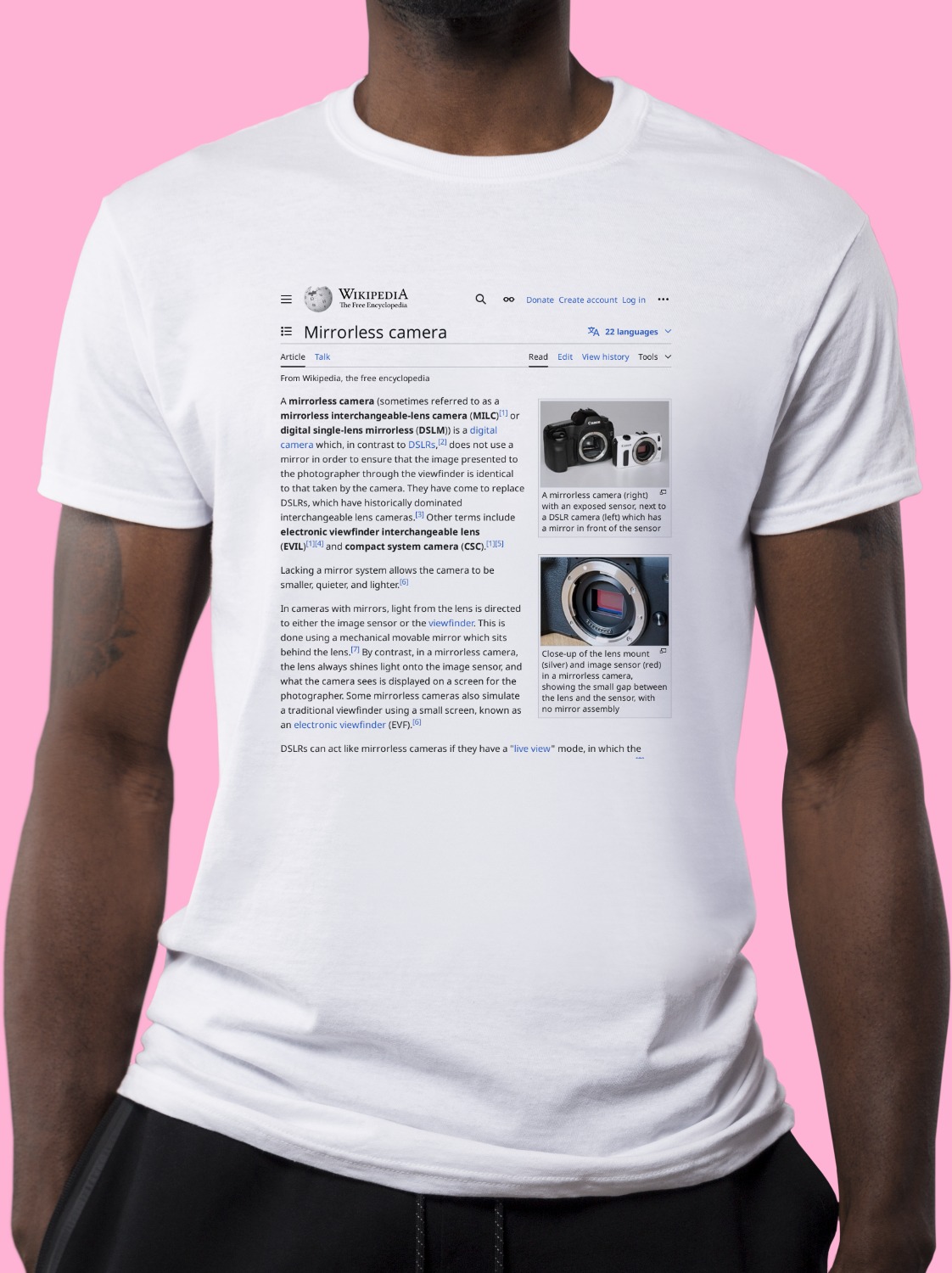 Mirrorless_interchangeable-lens_camera Wikipedia Shirt