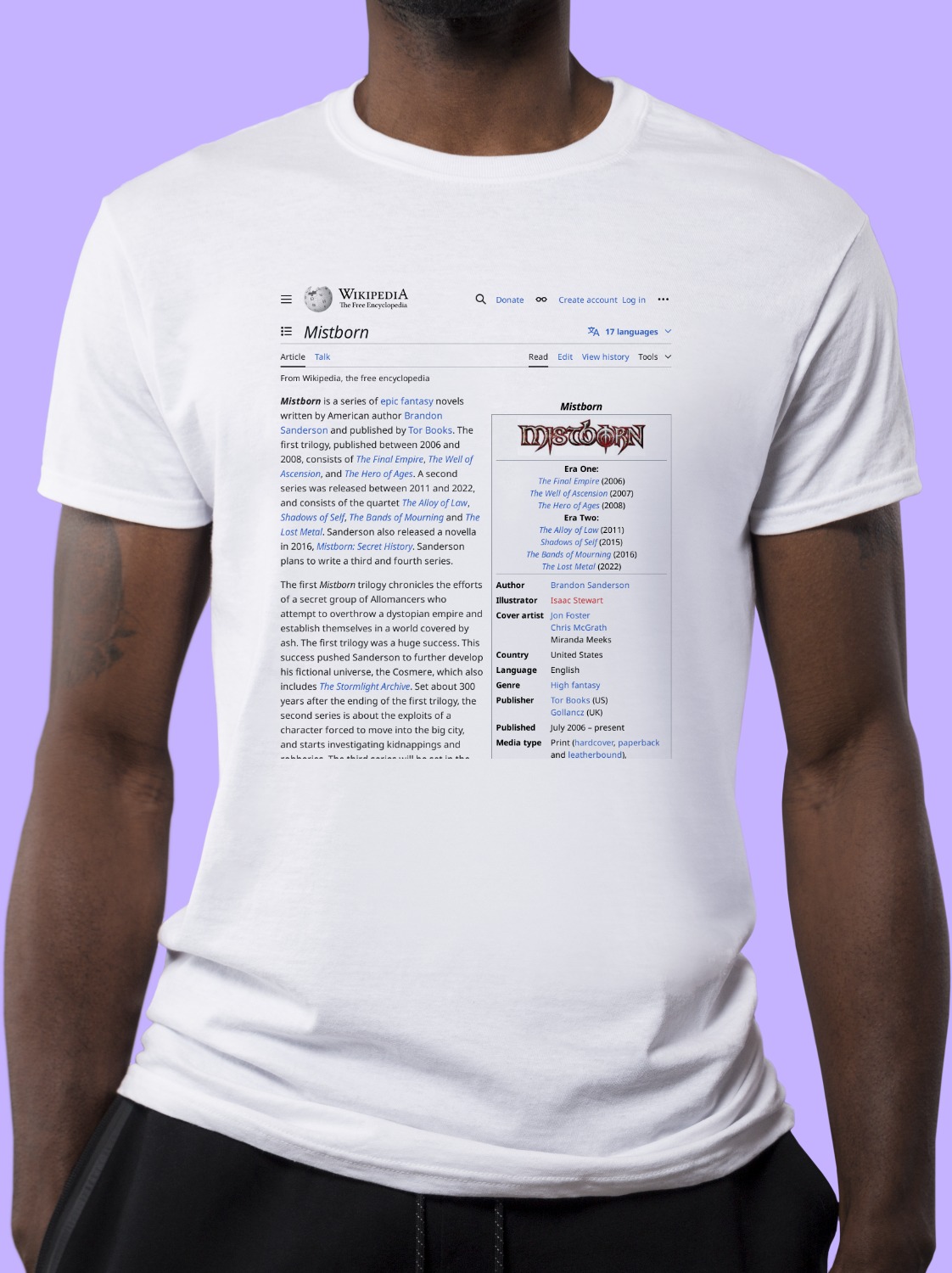 Mistborn Wikipedia Shirt