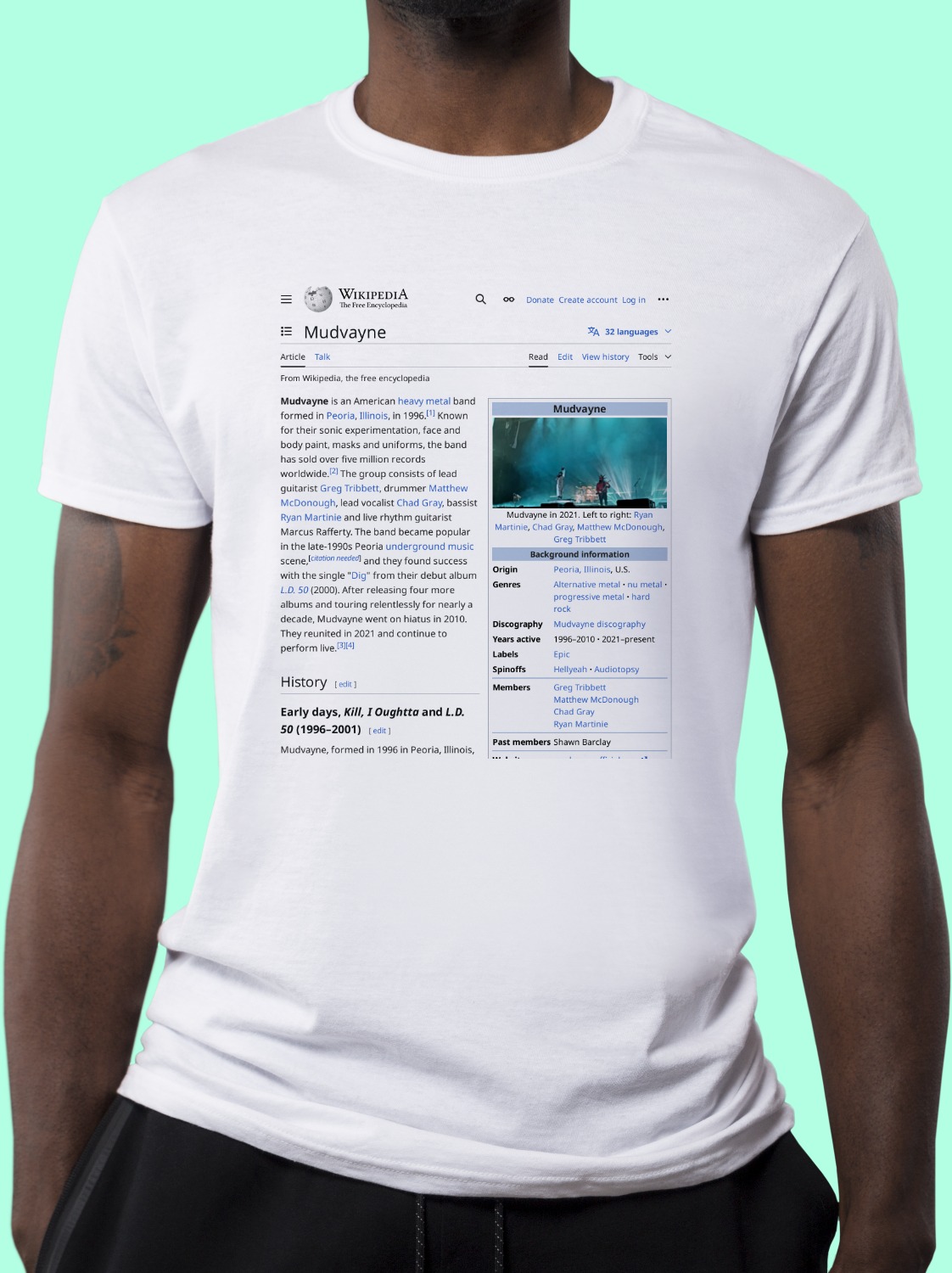 Mudvayne Wikipedia Shirt