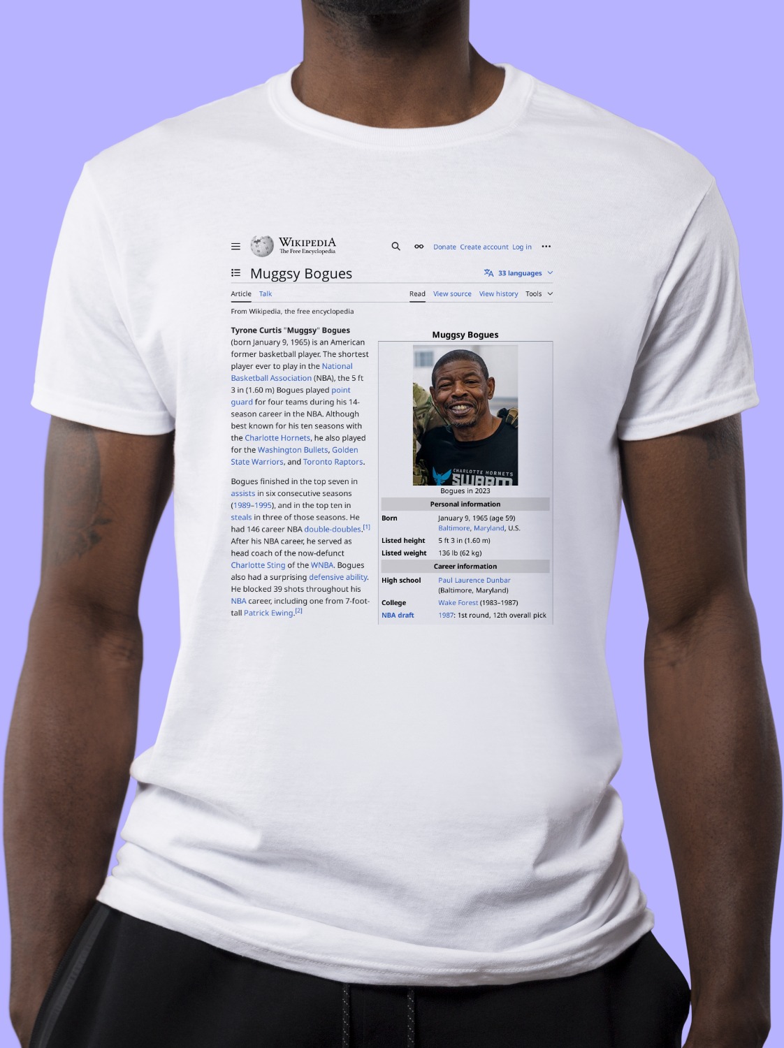 Muggsy_Bogues Wikipedia Shirt